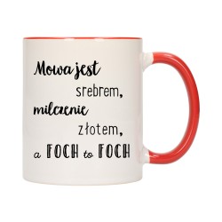 KUBEK KUBKI CZERWONY ŚRODEK UCHO ŚMIESZNY ZABAWNY NAPIS PREZENT W275