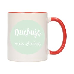 KUBEK KUBKI CZERWONY ŚRODEK UCHO ŚMIESZNY ZABAWNY NAPIS PREZENT W265