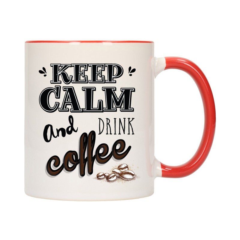 KUBEK KUBKI CZERWONY ŚRODEK UCHO ŚMIESZNY ZABAWNY NAPIS PREZENT W660