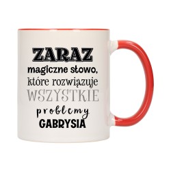 KUBEK KUBKI CZERWONY ŚRODEK UCHO ŚMIESZNY ZABAWNY NAPIS PREZENT W646