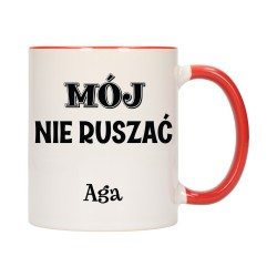 KUBEK KUBKI CZERWONY ŚRODEK UCHO ŚMIESZNY ZABAWNY NAPIS PREZENT W644