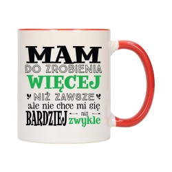 KUBEK KUBKI CZERWONY ŚRODEK UCHO ŚMIESZNY ZABAWNY NAPIS PREZENT W625