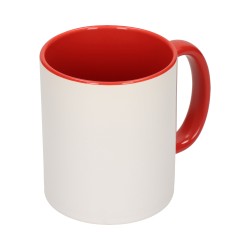 KUBEK KUBKI CZERWONY ŚRODEK UCHO ŚMIESZNY ZABAWNY NAPIS PREZENT W612