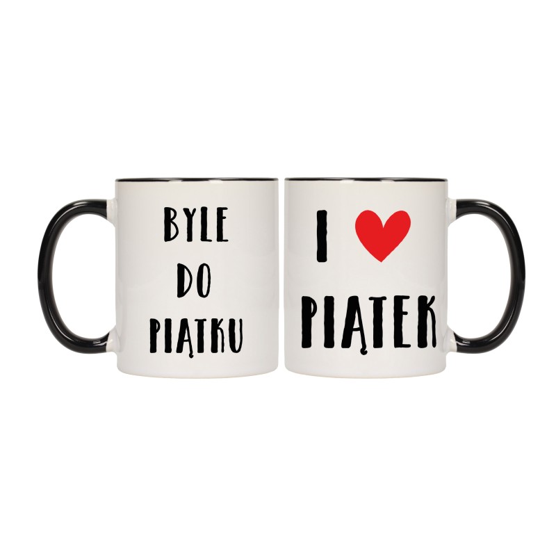 KUBEK KUBKI CZARNY ŚRODEK UCHO DO PRACY ŚMIESZNY NAPIS PREZENT W264