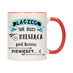 KUBEK KUBKI CZERWONY ŚRODEK UCHO DO PRACY ŚMIESZNY NAPIS PREZENT W510