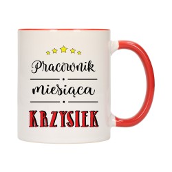 KUBEK KUBKI CZERWONY ŚRODEK UCHO DO PRACY ŚMIESZNY NAPIS PREZENT W440