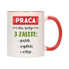KUBEK KUBKI CZERWONY ŚRODEK UCHO DO PRACY ŚMIESZNY NAPIS PREZENT W413