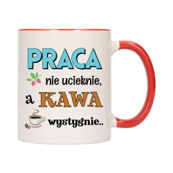 KUBEK KUBKI CZERWONY ŚRODEK UCHO DO PRACY ŚMIESZNY NAPIS PREZENT W620