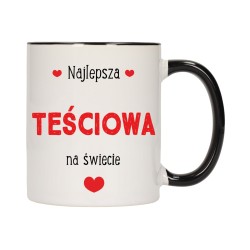 KUBEK KUBKI CZARNY ŚRODEK UCHO DLA TEŚCIOWEJ TEŚCIOWA RODZINY PREZENT W425