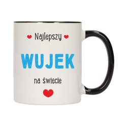 KUBEK KUBKI CZARNY ŚRODEK UCHO DLA WUJKA WUJEK RODZINY PREZENT W420