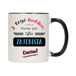 kubek kubki czarny środek ucho dla cioci ciocia rodziny rodzina w697