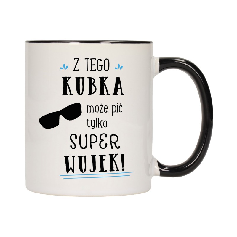 kubek kubki czarny środek ucho dla wujka wujek rodziny rodzina w702