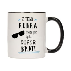 kubek kubki czarny środek ucho dla brata brat rodziny rodzina w704