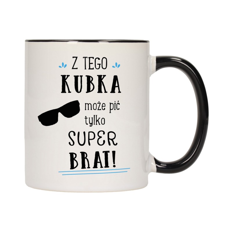 kubek kubki czarny środek ucho dla brata brat rodziny rodzina w704