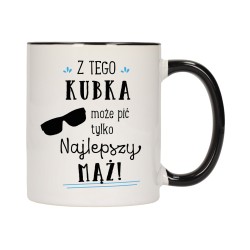 kubek kubki czarny środek ucho dla męża mąż rodziny rodzina w705