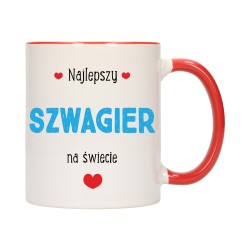 KUBEK KUBKI CZERWONY ŚRODEK UCHO DLA SZWAGRA SZWAGIER RODZINY PREZENT W421