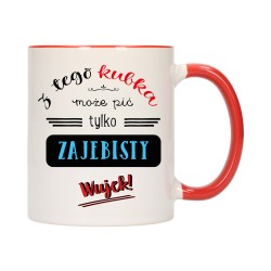 kubek kubki czerwony środek ucho dla wujka wujek rodziny rodzina w683