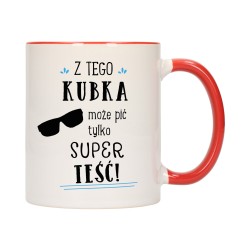 kubek kubki czerwony środek ucho dla teścia teść rodziny rodzina w703