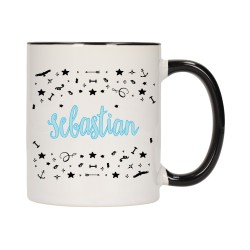 KUBEK KUBKI CZARNY ŚRODEK UCHO Z IMIĘ IMIENIEM PREZENT W384