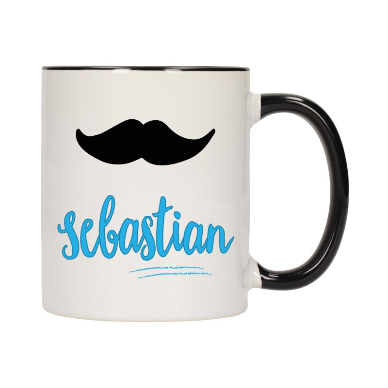 KUBEK KUBKI CZARNY ŚRODEK UCHO Z IMIĘ IMIENIEM PREZENT W385