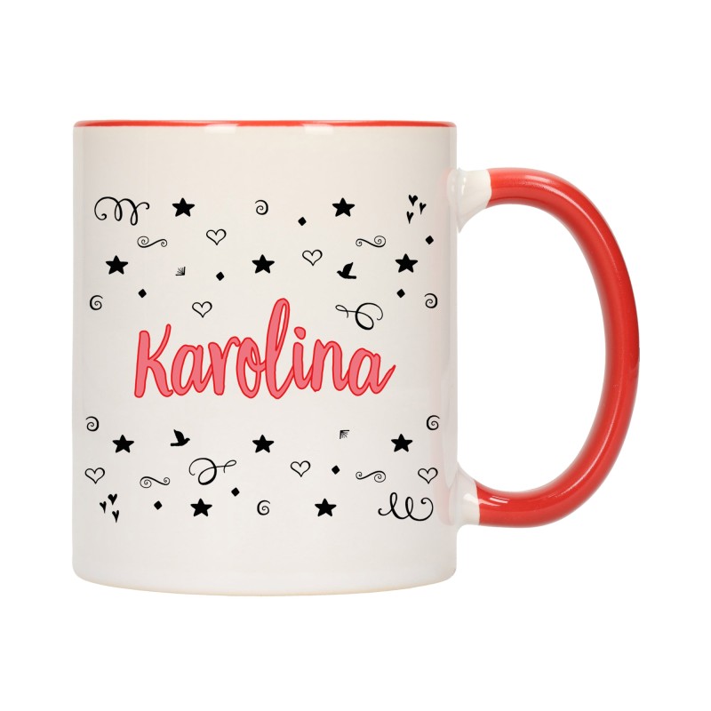 KUBEK KUBKI CZERWONY ŚRODEK UCHO Z IMIĘ IMIENIEM PREZENT W383