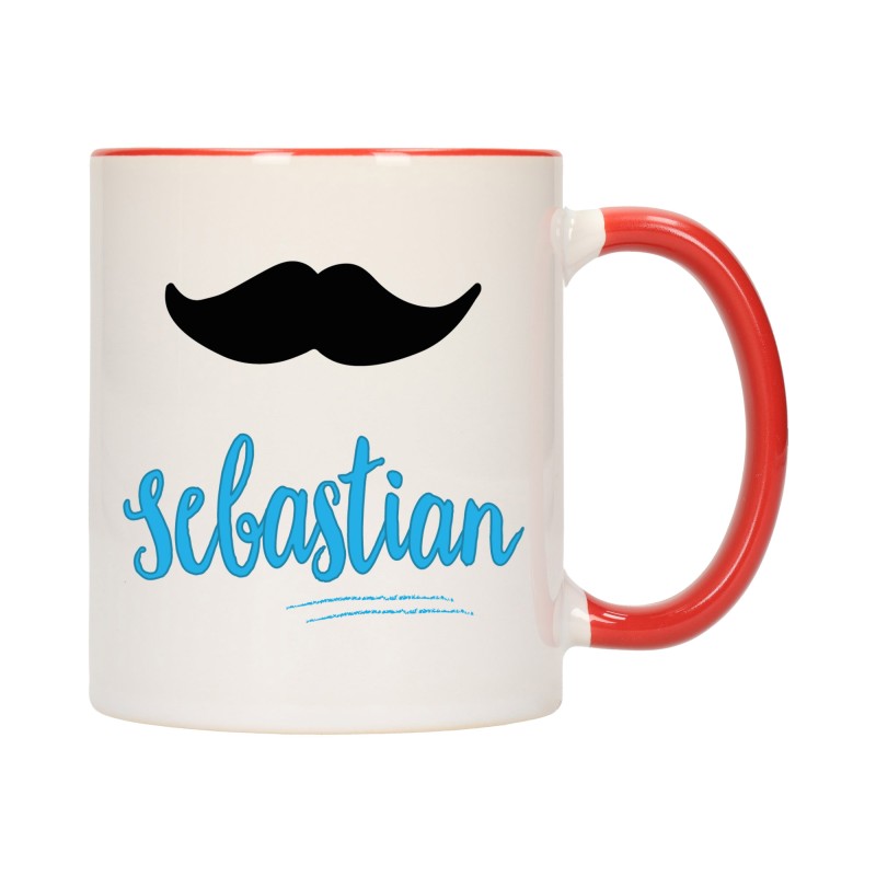 KUBEK KUBKI CZERWONY ŚRODEK UCHO Z IMIĘ IMIENIEM PREZENT W385