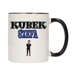 KUBEK KUBKI CZARNY ŚRODEK UCHO DLA SZEFA PREZESA PREZENT W654