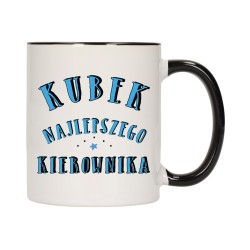 KUBEK KUBKI CZARNY ŚRODEK UCHO NAJLEPSZY KIEROWNIK PREZENT W698