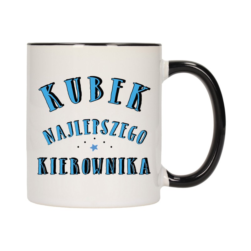 KUBEK KUBKI CZARNY ŚRODEK UCHO NAJLEPSZY KIEROWNIK PREZENT W698