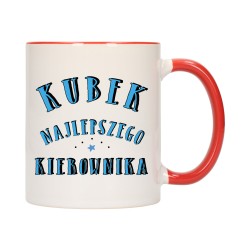 KUBEK KUBKI CZERWONY ŚRODEK UCHO NAJLEPSZY KIEROWNIK PREZENT W698