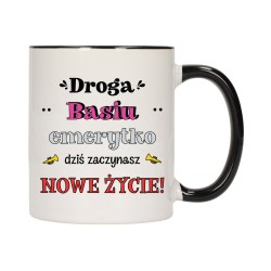 KUBEK KUBKI CZARNY ŚRODEK UCHO DLA EMERYTKI EMERYTURA PREZENT W614