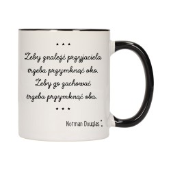 KUBEK KUBKI CZARNY ŚRODEK UCHO ZNANE CYTATY CYTAT PREZENT W503