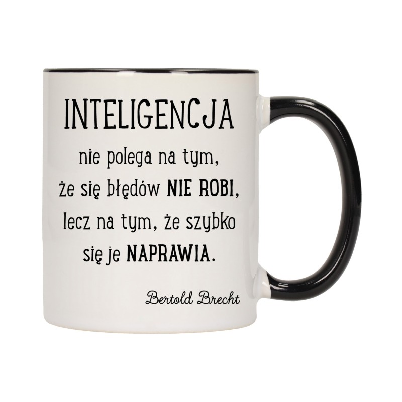 KUBEK KUBKI CZARNY ŚRODEK UCHO ZNANE CYTATY CYTAT PREZENT W502