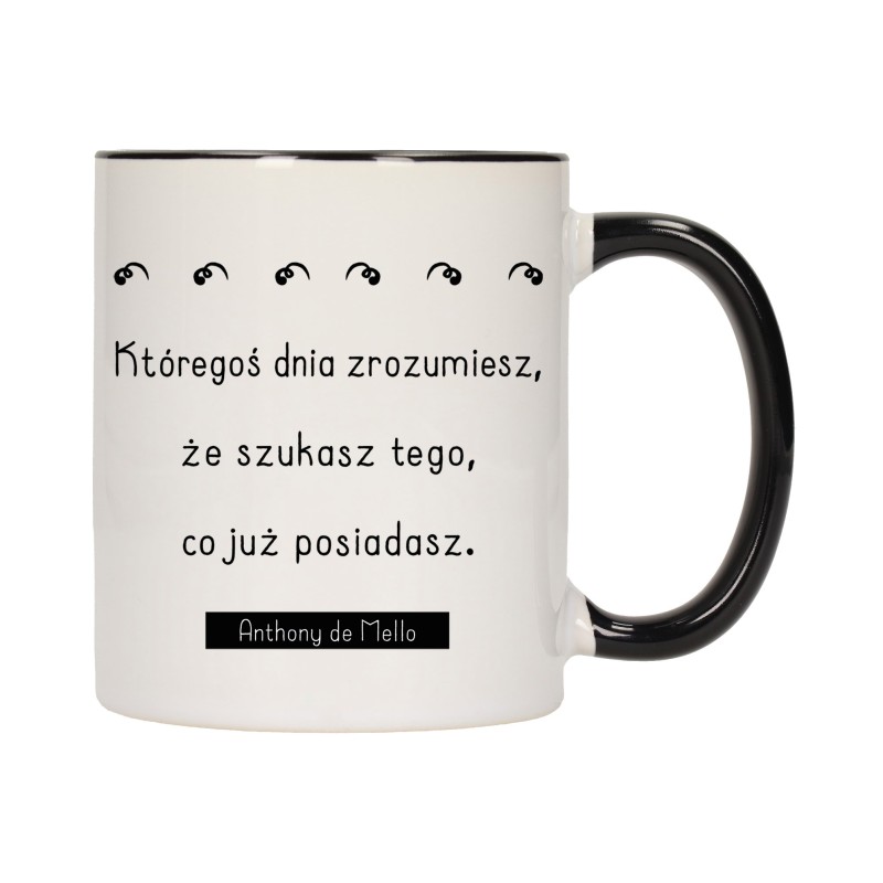 KUBEK KUBKI CZARNY ŚRODEK UCHO ZNANE CYTATY CYTAT PREZENT W499