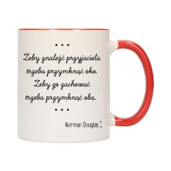 KUBEK KUBKI CZERWONY ŚRODEK UCHO ZNANE CYTATY CYTAT PREZENT W503