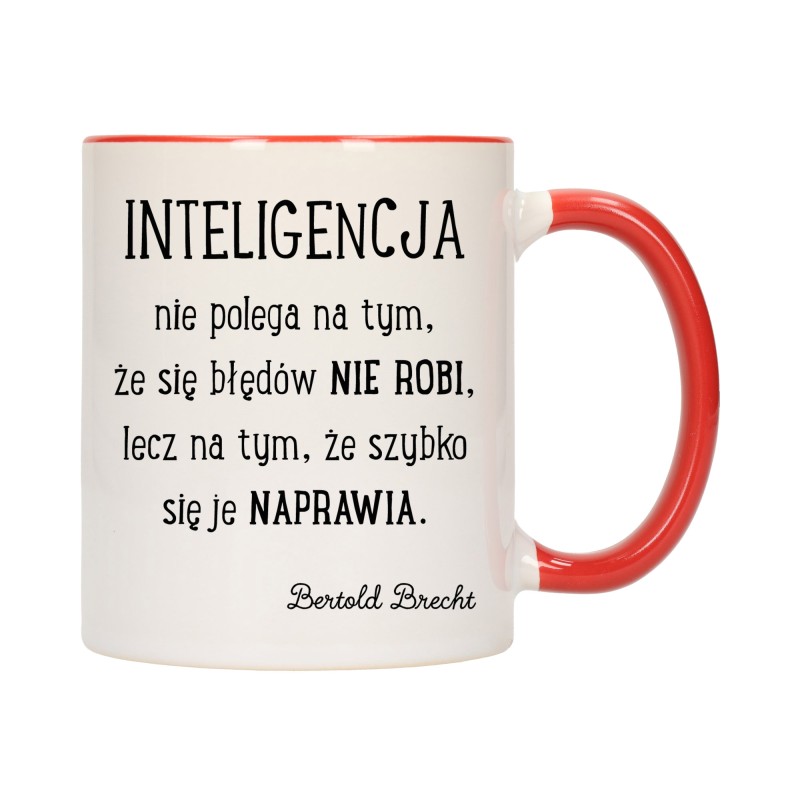 KUBEK KUBKI CZERWONY ŚRODEK UCHO ZNANE CYTATY CYTAT PREZENT W502