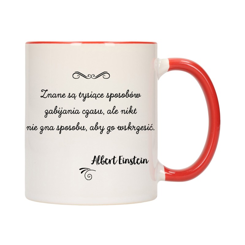 KUBEK KUBKI CZERWONY ŚRODEK UCHO ZNANE CYTATY CYTAT PREZENT W501