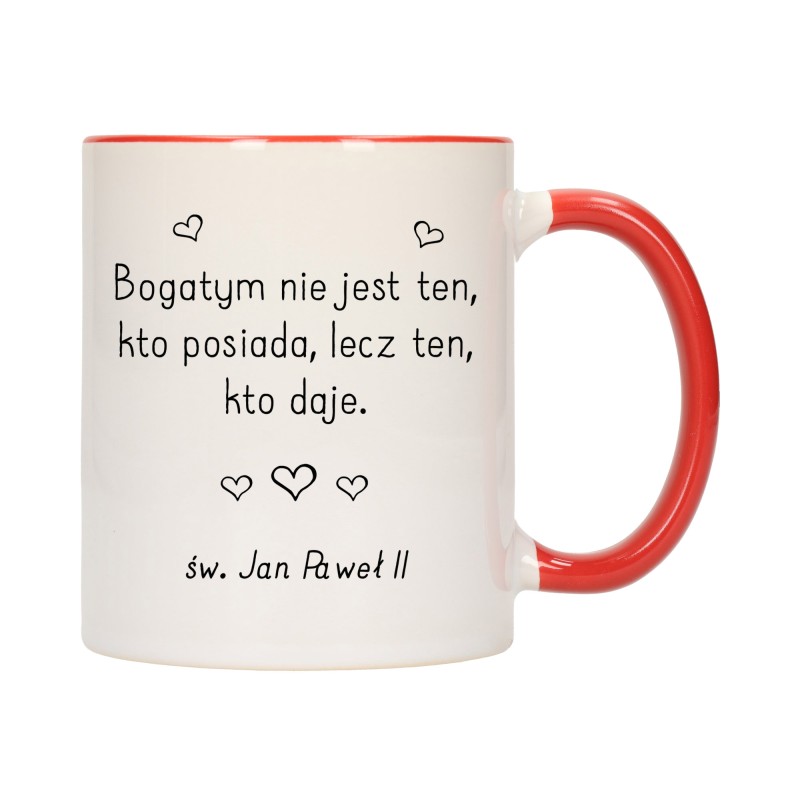 KUBEK KUBKI CZERWONY ŚRODEK UCHO ZNANE CYTATY CYTAT PREZENT W500