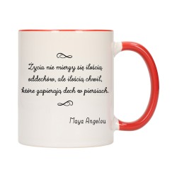 KUBEK KUBKI CZERWONY ŚRODEK UCHO ZNANE CYTATY CYTAT PREZENT W498