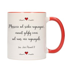 KUBEK KUBKI CZERWONY ŚRODEK UCHO ZNANE CYTATY CYTAT PREZENT W496