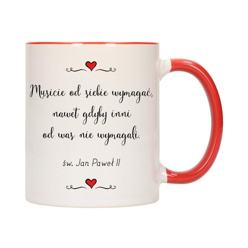 KUBEK KUBKI CZERWONY ŚRODEK UCHO ZNANE CYTATY CYTAT PREZENT W496
