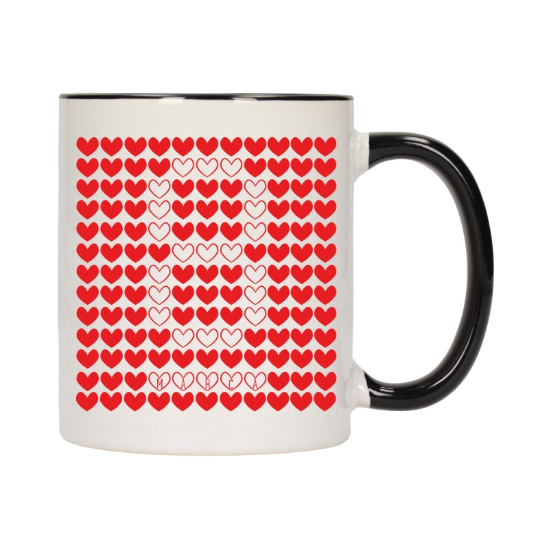 KUBEK KUBKI CZARNY ŚRODEK UCHO DZIEŃ KOBIET 8 MARCA PREZENT W377