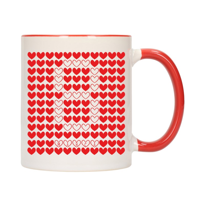 KUBEK KUBKI CZERWONY ŚRODEK UCHO DZIEŃ KOBIET 8 MARCA PREZENT W377