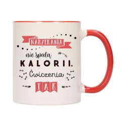 KUBEK KUBKI CZERWONY ŚRODEK UCHO NAPIS MOTYWUJĄCY MOTYWACJA PREZENT W393