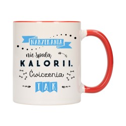 KUBEK KUBKI CZERWONY ŚRODEK UCHO NAPIS MOTYWUJĄCY MOTYWACJA PREZENT W392