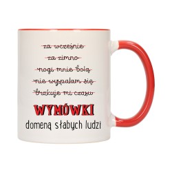 KUBEK KUBKI CZERWONY ŚRODEK UCHO NAPIS MOTYWUJĄCY MOTYWACJA PREZENT W387