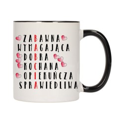 KUBEK KUBKI CZARNY ŚRODEK UCHO DLA DZIEŃ BABCI DZIADKA PREZENT W340