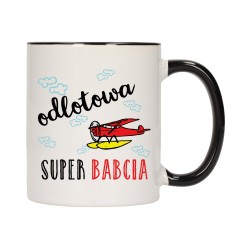 KUBEK KUBKI CZARNY ŚRODEK UCHO DLA DZIEŃ BABCI DZIADKA PREZENT W341