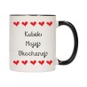 KUBEK KUBKI CZARNY ŚRODEK UCHO DLA NIEJ NIEGO WALENTYNKI PREZENT W363