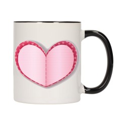 KUBEK KUBKI CZARNY ŚRODEK UCHO DLA NIEJ NIEGO WALENTYNKI PREZENT W1